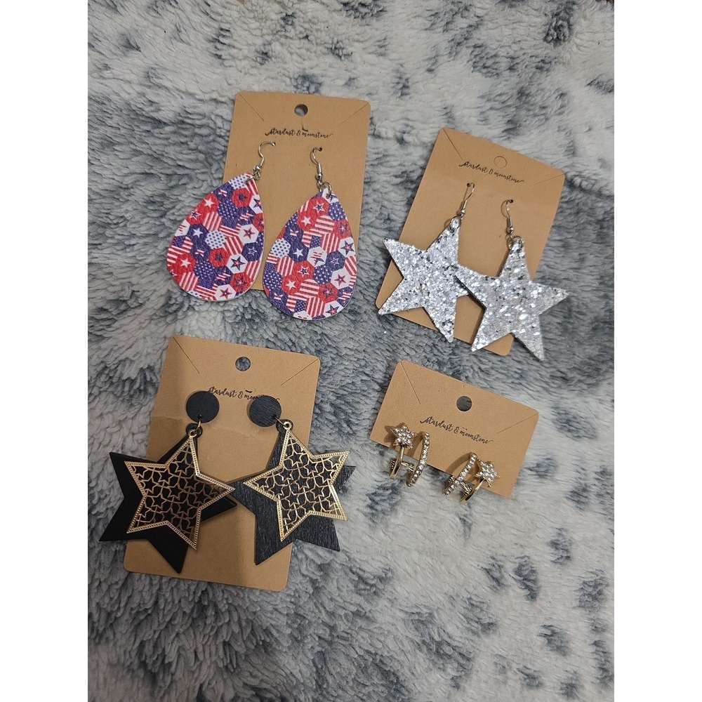 Star & Patriotic Earrings Gift Set Bundle